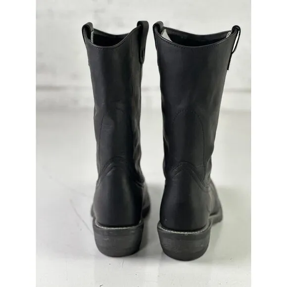 Mason Western Vintage Pull On 981 Mens Size 8.5 E Black Leather Cowboy Boots
