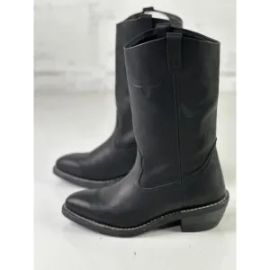 Mason Western Vintage Pull On 981 Mens Size 8.5 E Black Leather Cowboy Boots