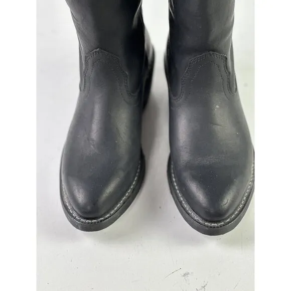 Mason Western Vintage Pull On 981 Mens Size 8.5 E Black Leather Cowboy Boots