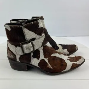 Matisse Boots Womens Size 6.5 M Booties Calf Hair Side Zip Cow Print