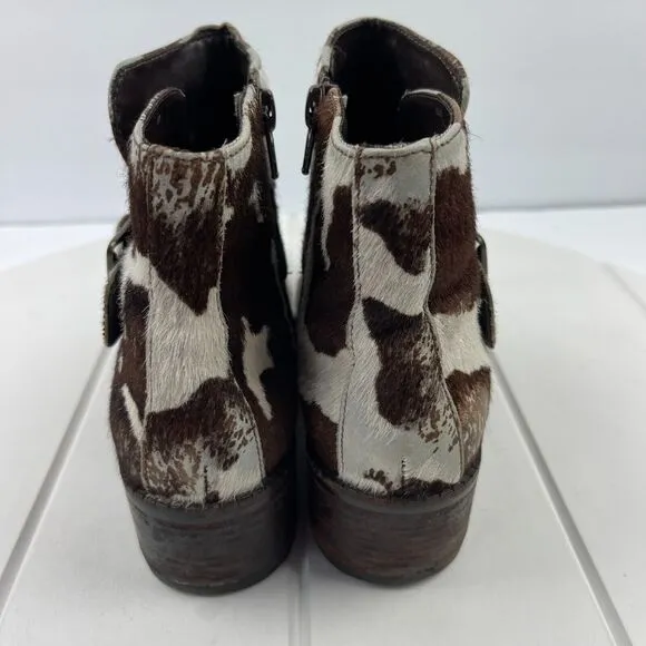 Matisse Boots Womens Size 6.5 M Booties Calf Hair Side Zip Cow Print