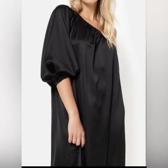 Max &amp; Cleo Satin Balloon Sleeve Midi Dress