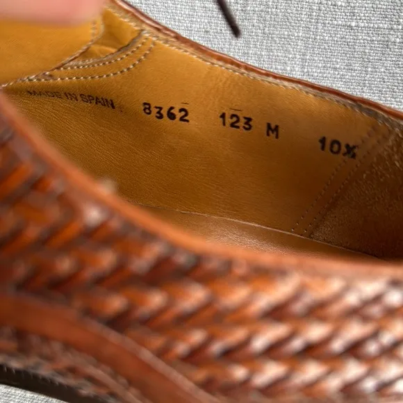 MAZLAN ACAPULCO Genuine Crocodile Woven Oxford Dress Shoes Sz 10.5