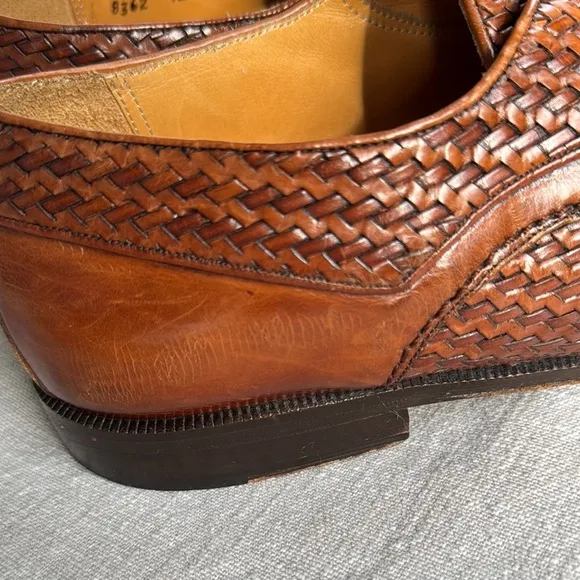 MAZLAN ACAPULCO Genuine Crocodile Woven Oxford Dress Shoes Sz 10.5