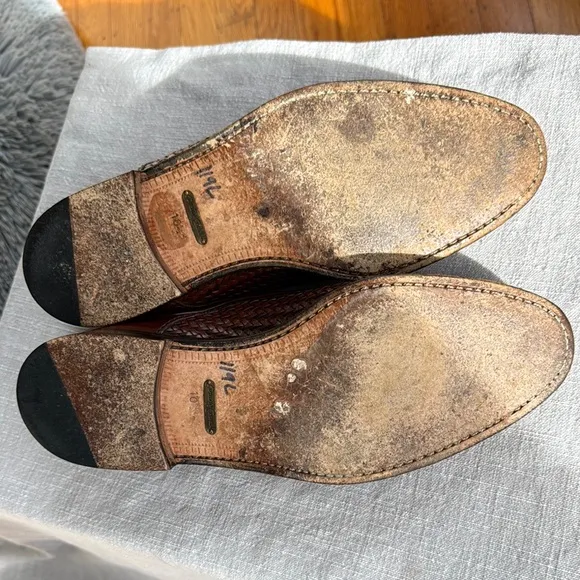 MAZLAN ACAPULCO Genuine Crocodile Woven Oxford Dress Shoes Sz 10.5