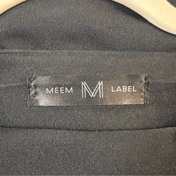 MEEM LABEL Stine Mido Dress Size Large Pockets Slip On Full Skirt LBD No Belt