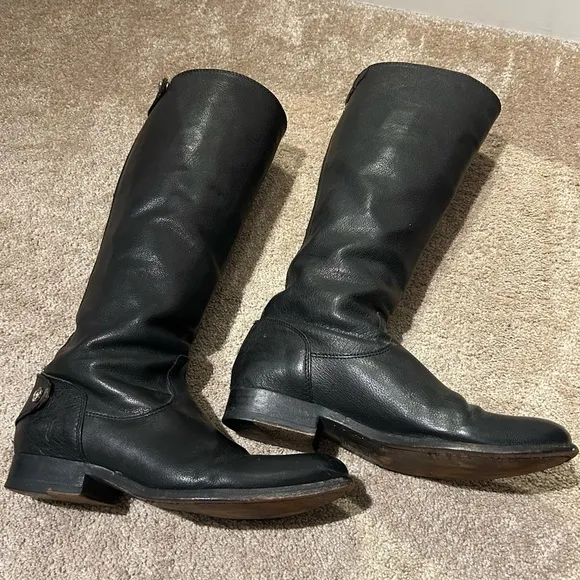 Melissa Frye Button Back Zip Boots size 7 B
