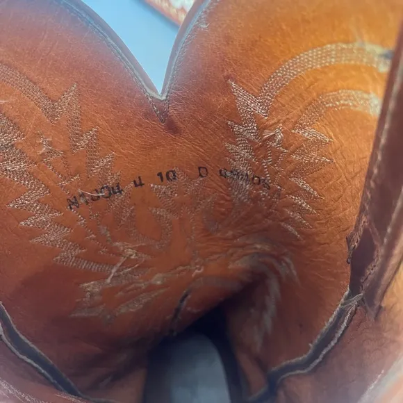 Men Lucchese 1883 N1004 old nugget/peanut lizard skin western boots size 10 D