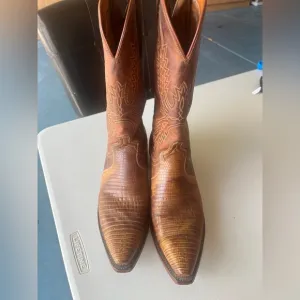 Men Lucchese 1883 N1004 old nugget/peanut lizard skin western boots size 10 D