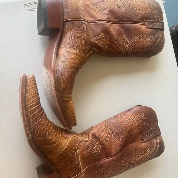Men Lucchese 1883 N1004 old nugget/peanut lizard skin western boots size 10 D