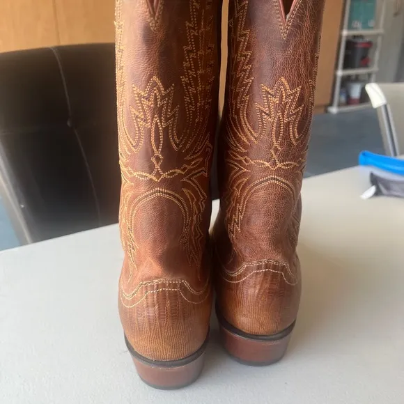 Men Lucchese 1883 N1004 old nugget/peanut lizard skin western boots size 10 D