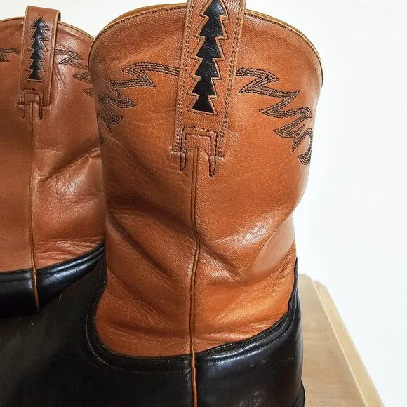 Men's Ariat Brown and Black Leather Cowboy Boots