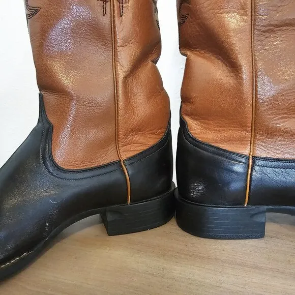 Men's Ariat Brown and Black Leather Cowboy Boots