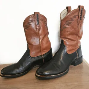 Men's Ariat Brown and Black Leather Cowboy Boots