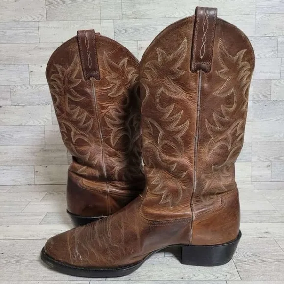 Men's Ariat Heritage Western Brown Leather Rodeo Cowboy Boots Size 12 D