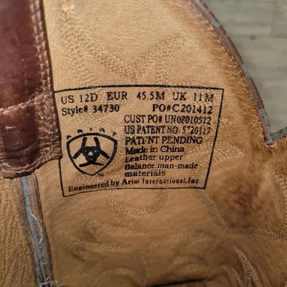 Men's Ariat Heritage Western Brown Leather Rodeo Cowboy Boots Size 12 D