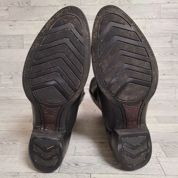 Men's Ariat Sedona Western Black Leather Rodeo Cowboy Boots Size 9.5 D