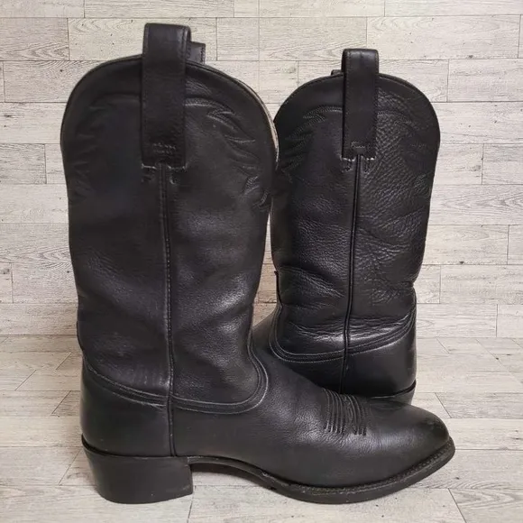 Men's Ariat Sedona Western Black Leather Rodeo Cowboy Boots Size 9.5 D