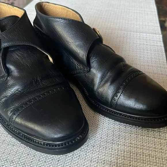 Men’s Bally ,gold buckle ,ankle boots size 7, men’s boots, soft leather