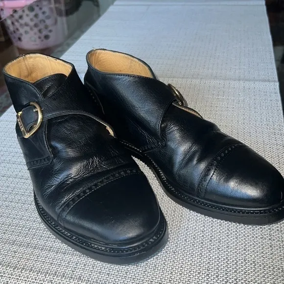 Men’s Bally ,gold buckle ,ankle boots size 7, men’s boots, soft leather