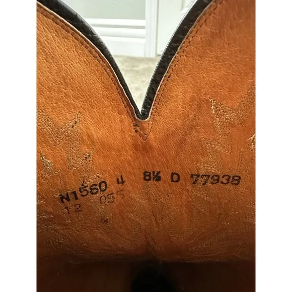 Mens Boots Luchesse 1883 Leather Western Cowboy N15604 Pull On, Size US‎ 8.5 D