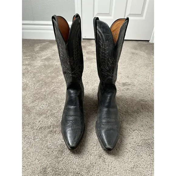 Mens Boots Luchesse 1883 Leather Western Cowboy N15604 Pull On, Size US‎ 8.5 D