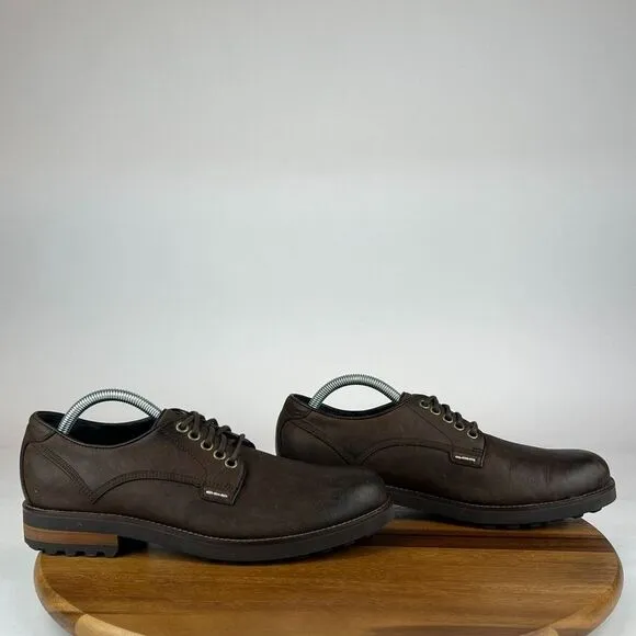 Mens Cole Haan Brown Leather Plain Toe Lug Sole Derby Dress Shoes‎ Size 8 M GUC