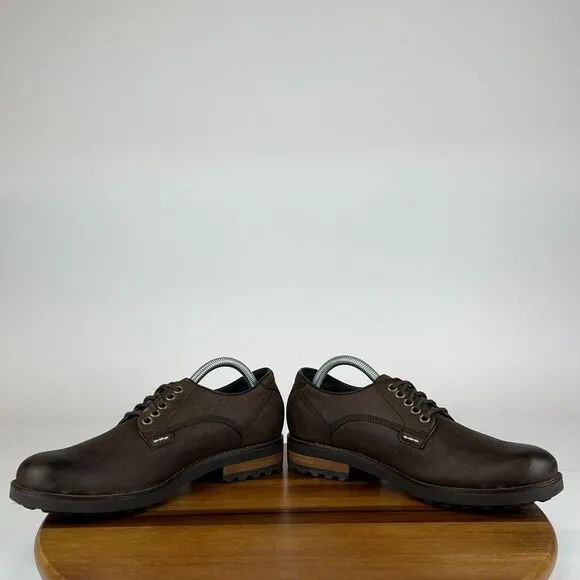 Mens Cole Haan Brown Leather Plain Toe Lug Sole Derby Dress Shoes‎ Size 8 M GUC