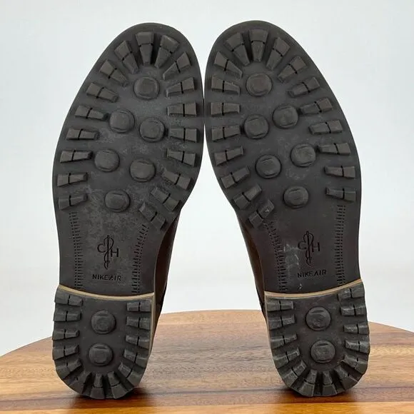 Mens Cole Haan Brown Leather Plain Toe Lug Sole Derby Dress Shoes‎ Size 8 M GUC