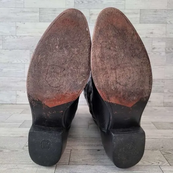 Men's Dan Post Milwaukee Western Black Leather Rodeo Cowboy Boots Size 9