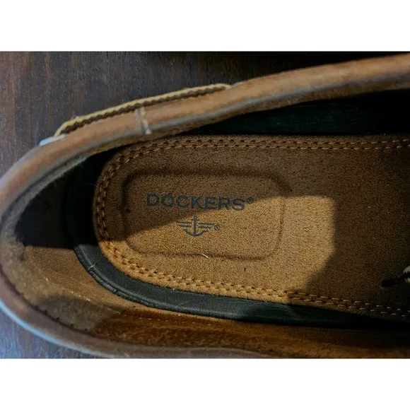 Men's Dockers Vargas Boat Shoe Brown Real Leather Size 12