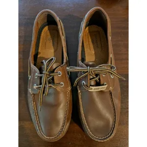 Men's Dockers Vargas Boat Shoe Brown Real Leather Size 12