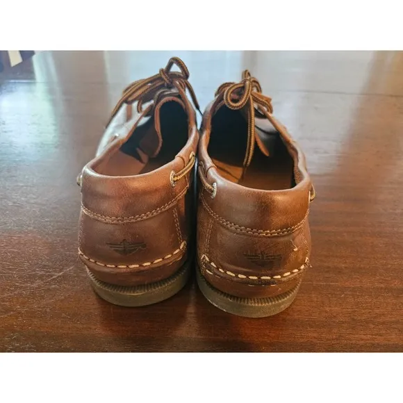 Men's Dockers Vargas Boat Shoe Brown Real Leather Size 12