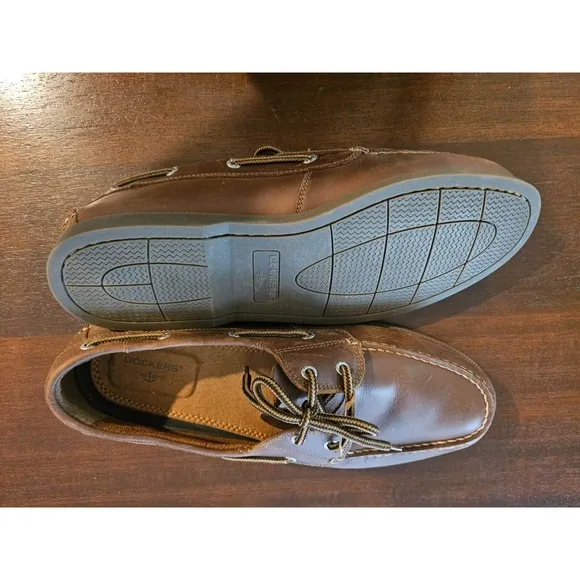 Men's Dockers Vargas Boat Shoe Brown Real Leather Size 12