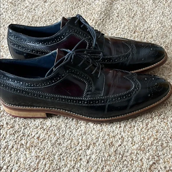 Men's Johnston and Murphy Black and Brown Oxford Shoes - size 11 made in Italy