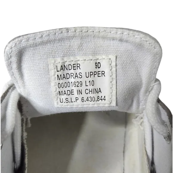 Men's Polo Ralph Lauren Lander Boat Shoes, Grey Plaid, Size 9D