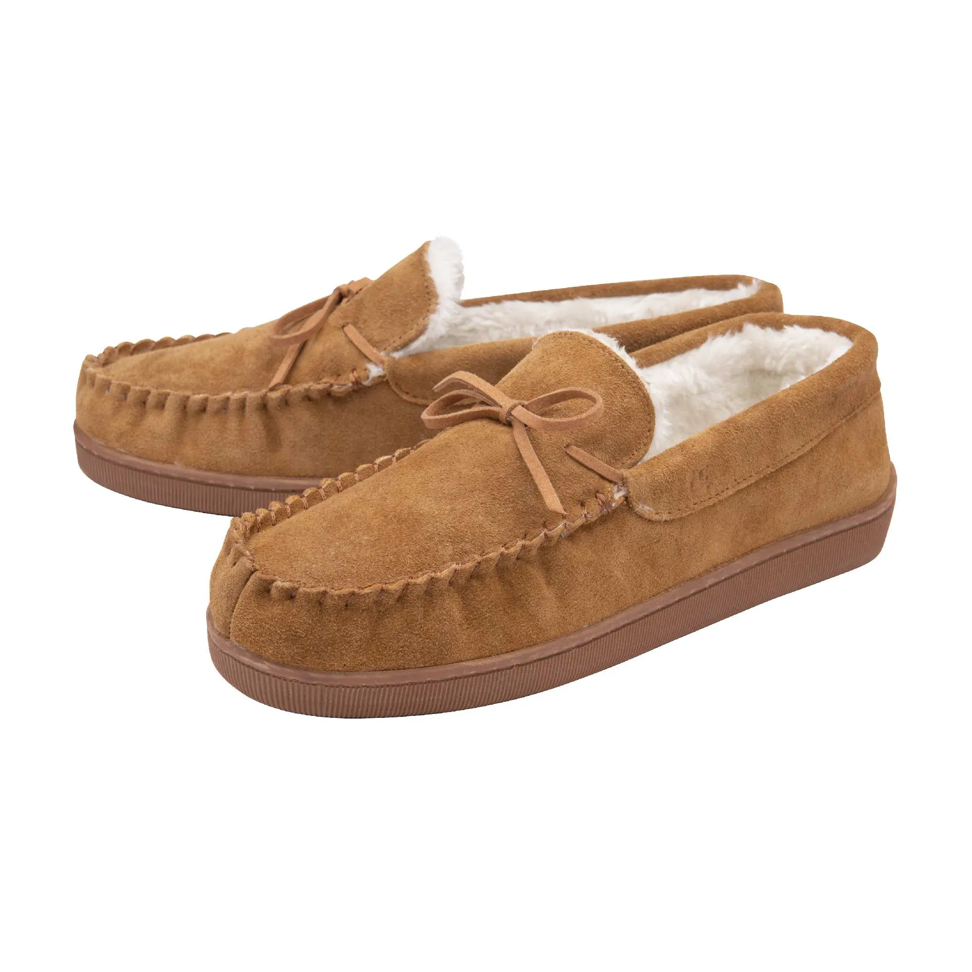 Mens Real Suede Leather Fleece Lined Slippers (6 Sizes)