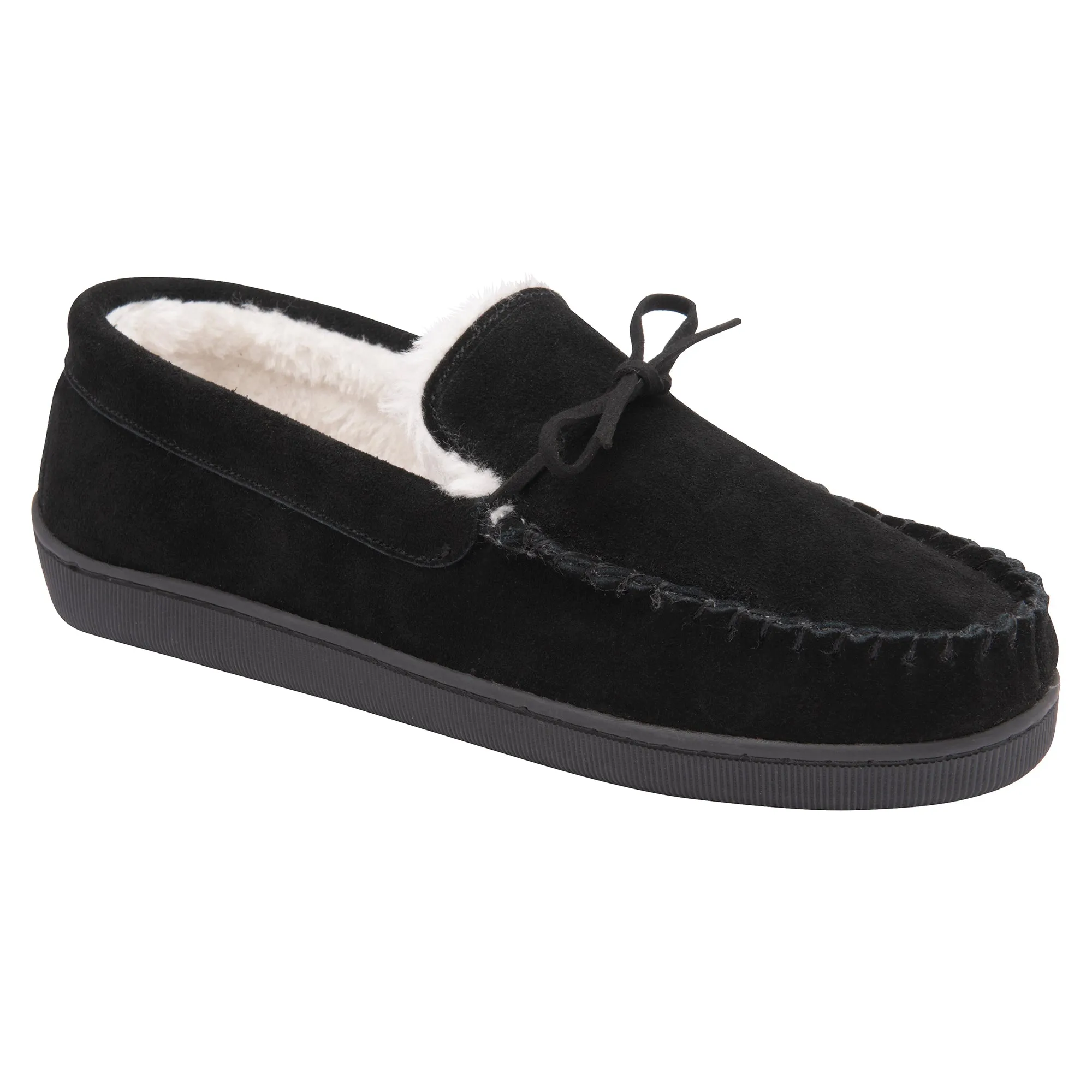 Mens Real Suede Leather Fleece Lined Slippers (6 Sizes)