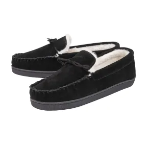 Mens Real Suede Leather Fleece Lined Slippers (6 Sizes)
