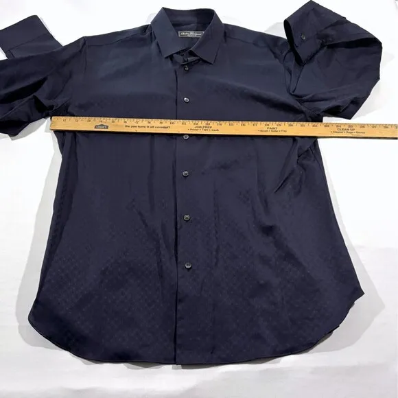 Mens Salvatore Ferragamo All Over Print Dot Button Up Shirt Derby Fit Sz XL