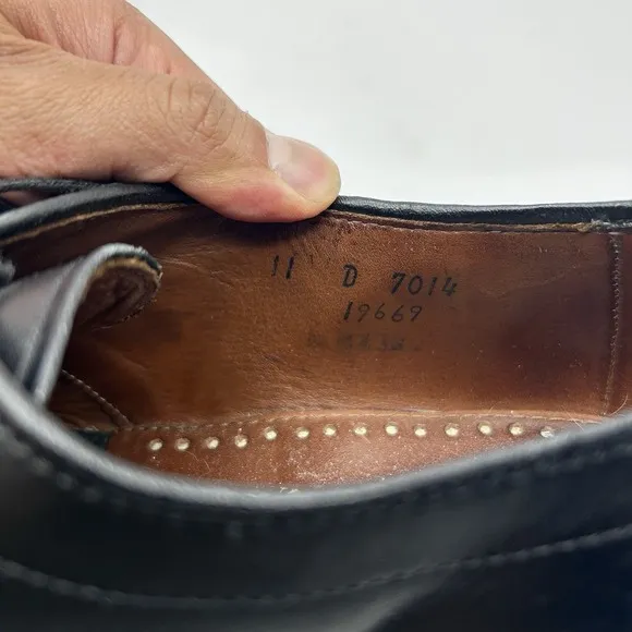 Men's Shoes Derby ALLEN EDMONDS SAGAMORE Sz 11 D Black Leather