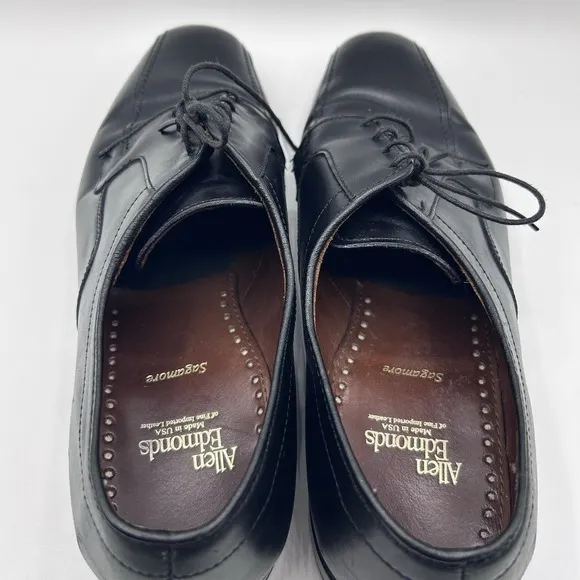 Men's Shoes Derby ALLEN EDMONDS SAGAMORE Sz 11 D Black Leather