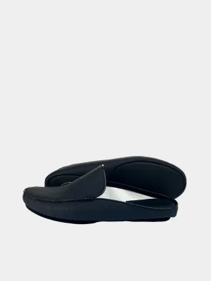Men's slippers dark blue  Model 1201 Cowhide Leather