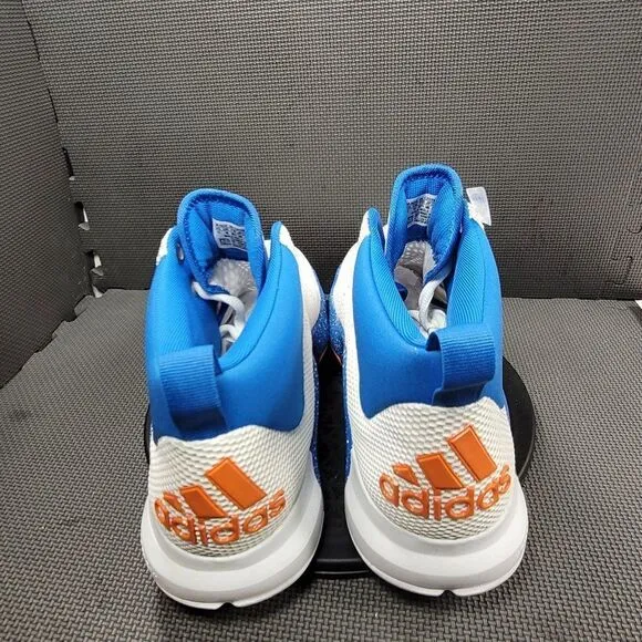 Mens Sz 17 White &amp; Blue Adidas Orange Crazy Basketball Shoes