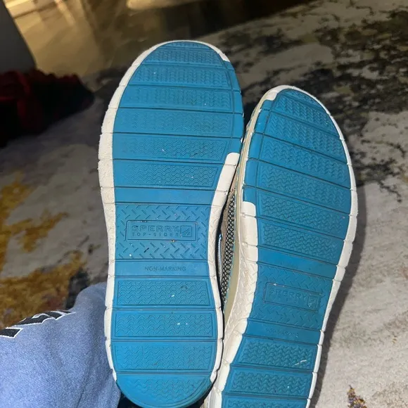 Men's Tan Boat Shoes with Blue Laces