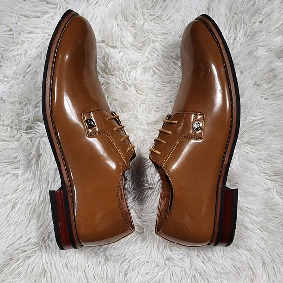 Men's Tan Derby Dress Shoes Size 8