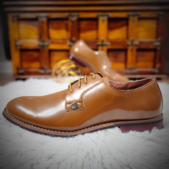 Men's Tan Derby Dress Shoes Size 9
