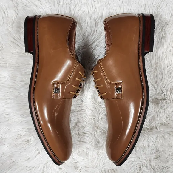 Men's Tan Derby Dress Shoes Size 9
