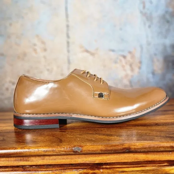 Men's Tan Derby Dress Shoes Size 9