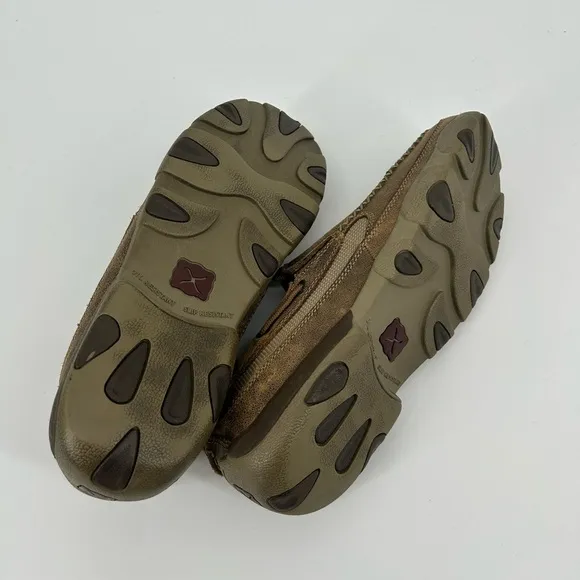 Men's Twisted X Brown Leather Slip-On Shoes MDMS002 Size 11 1/2M